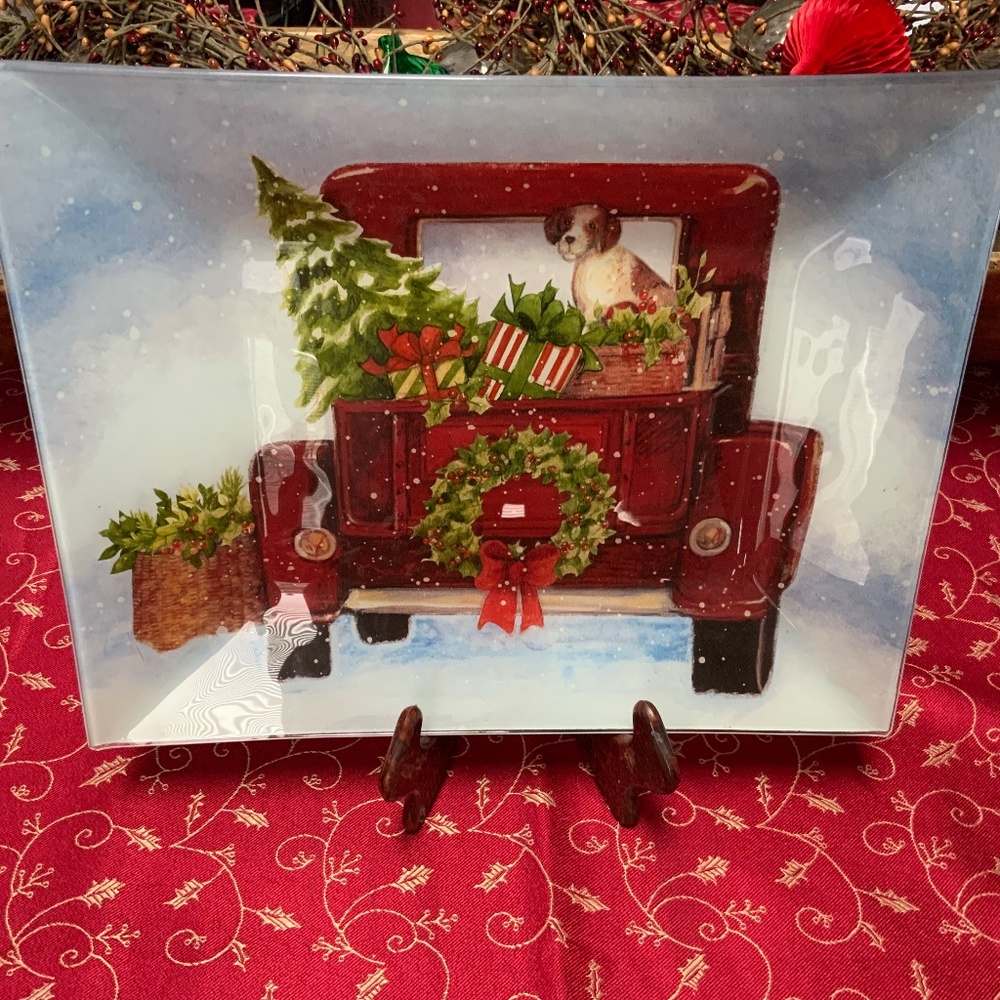 Christmas Glass Decorative Plate